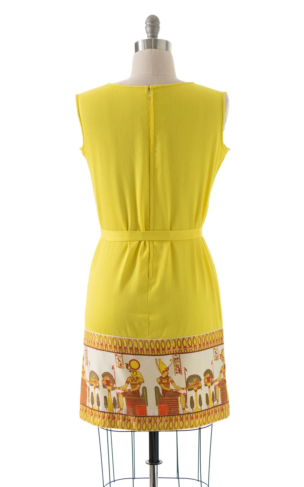 1960s Egyptian Novelty Border Print Shift Dress | medium/large