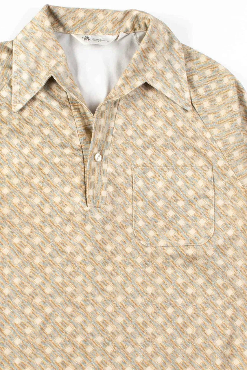 70s Patterned Vintage Polo Shirt