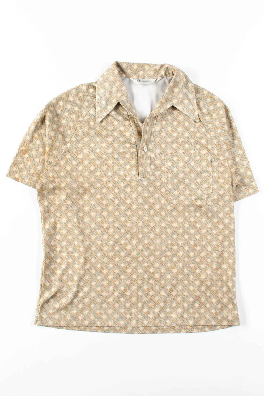 70s Patterned Vintage Polo Shirt