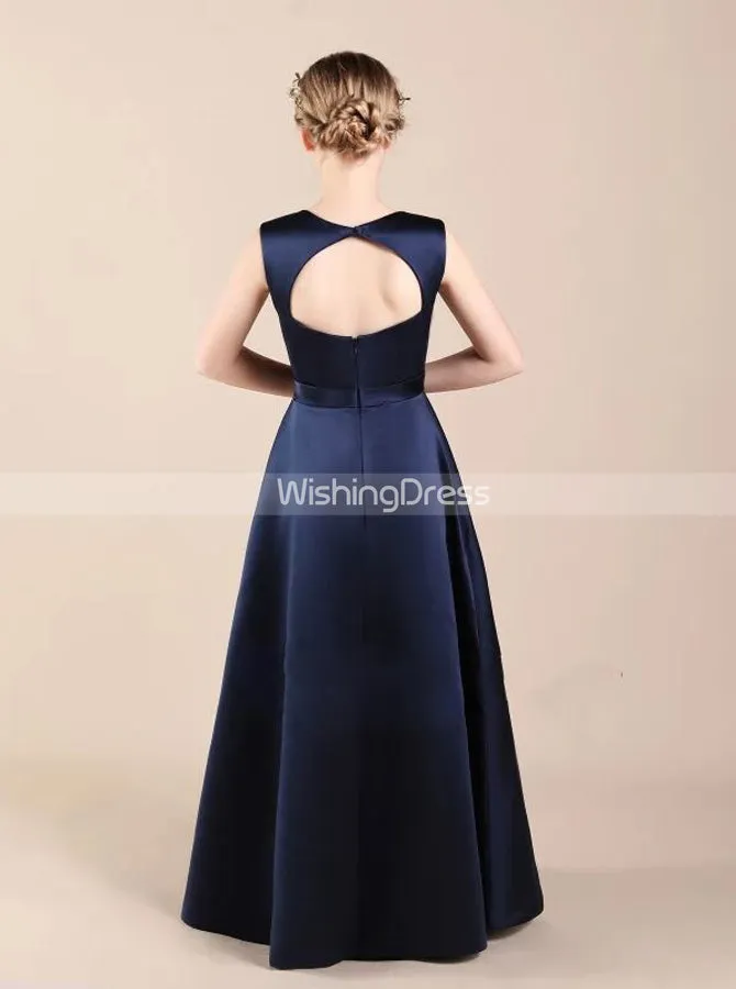 A-line Satin Junior Bridesmaid Dresses,Fall Junior Bridesmaid Dress,JB00059