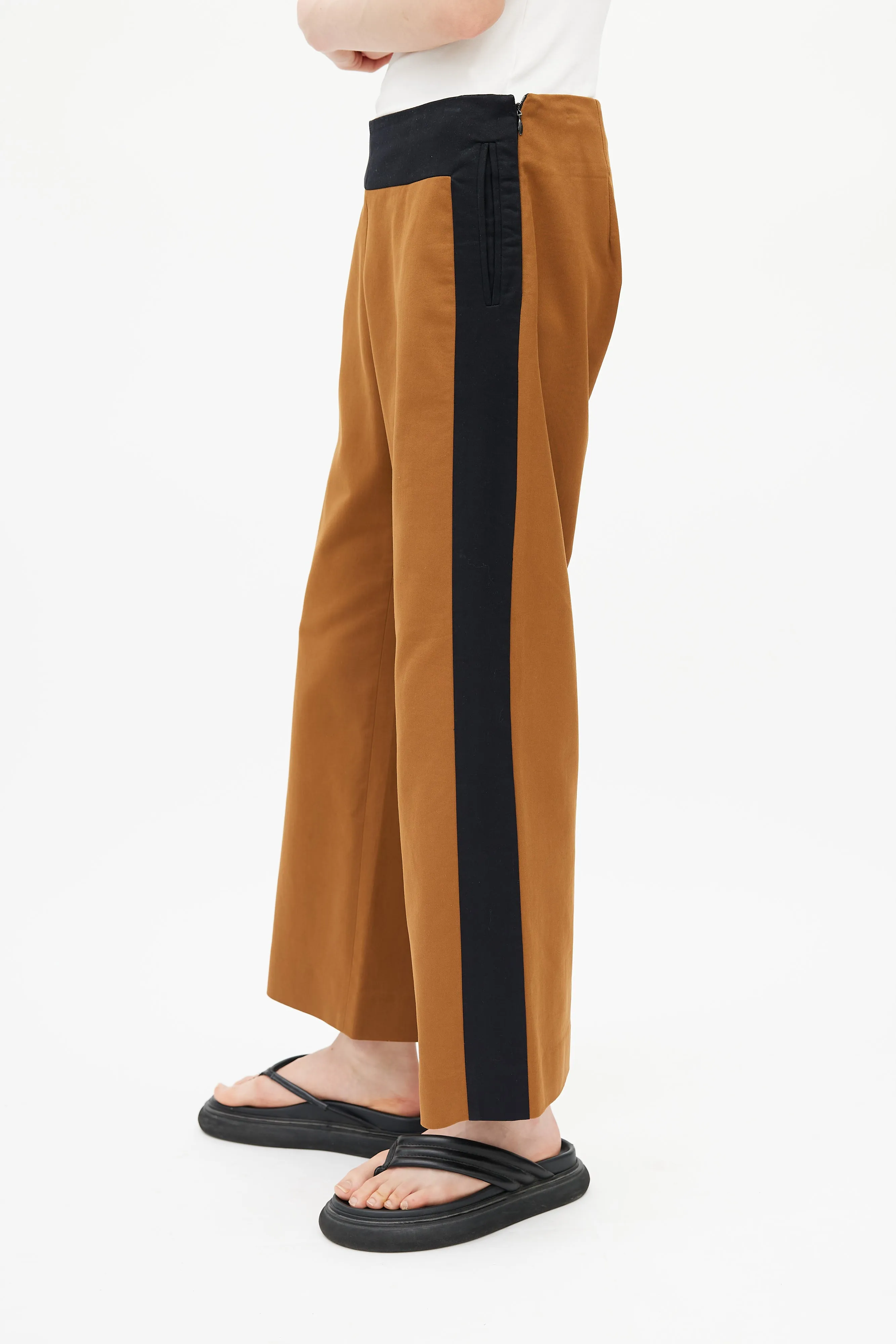 Brown & Black Wide Leg Trouser
