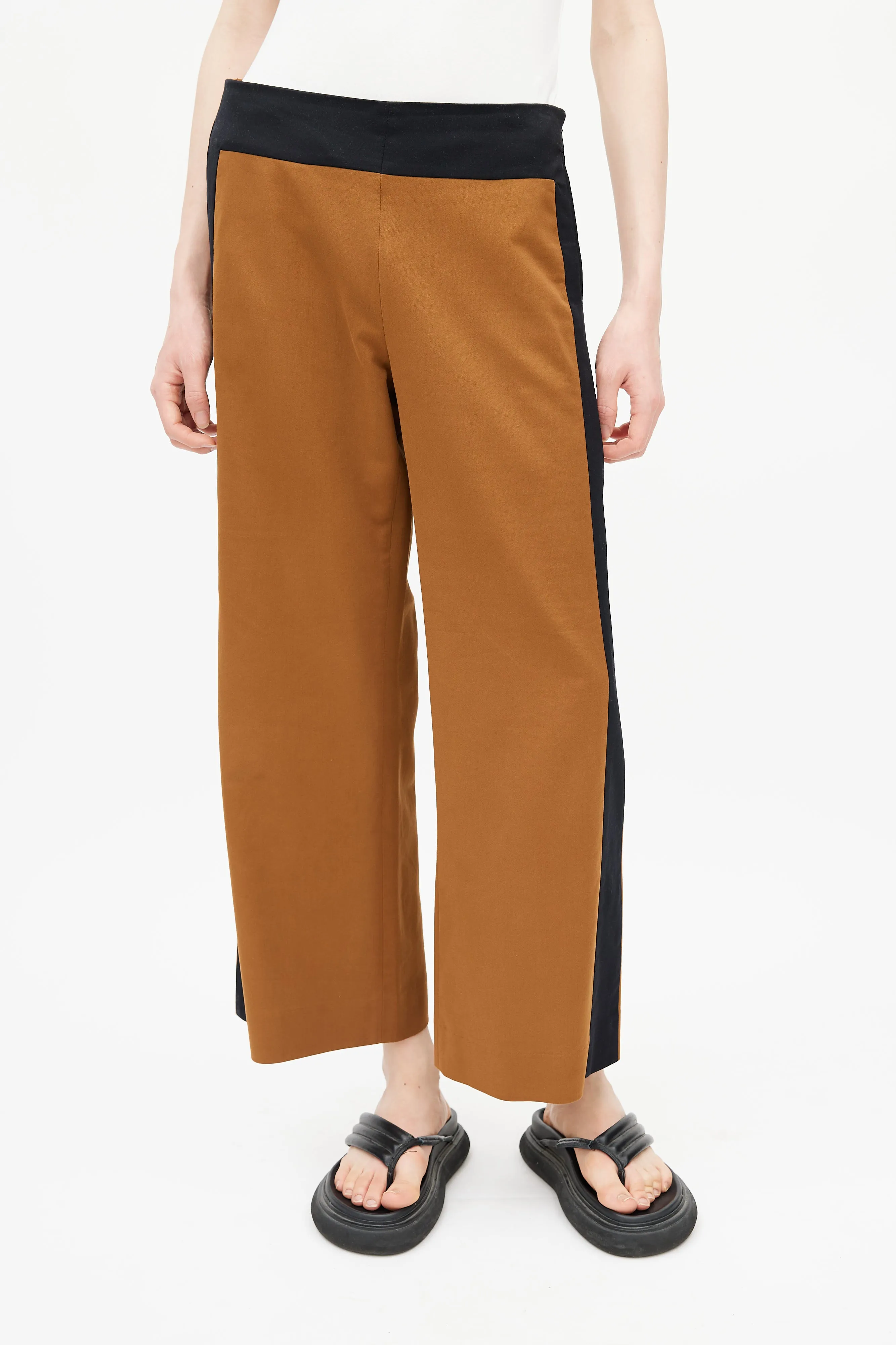 Brown & Black Wide Leg Trouser