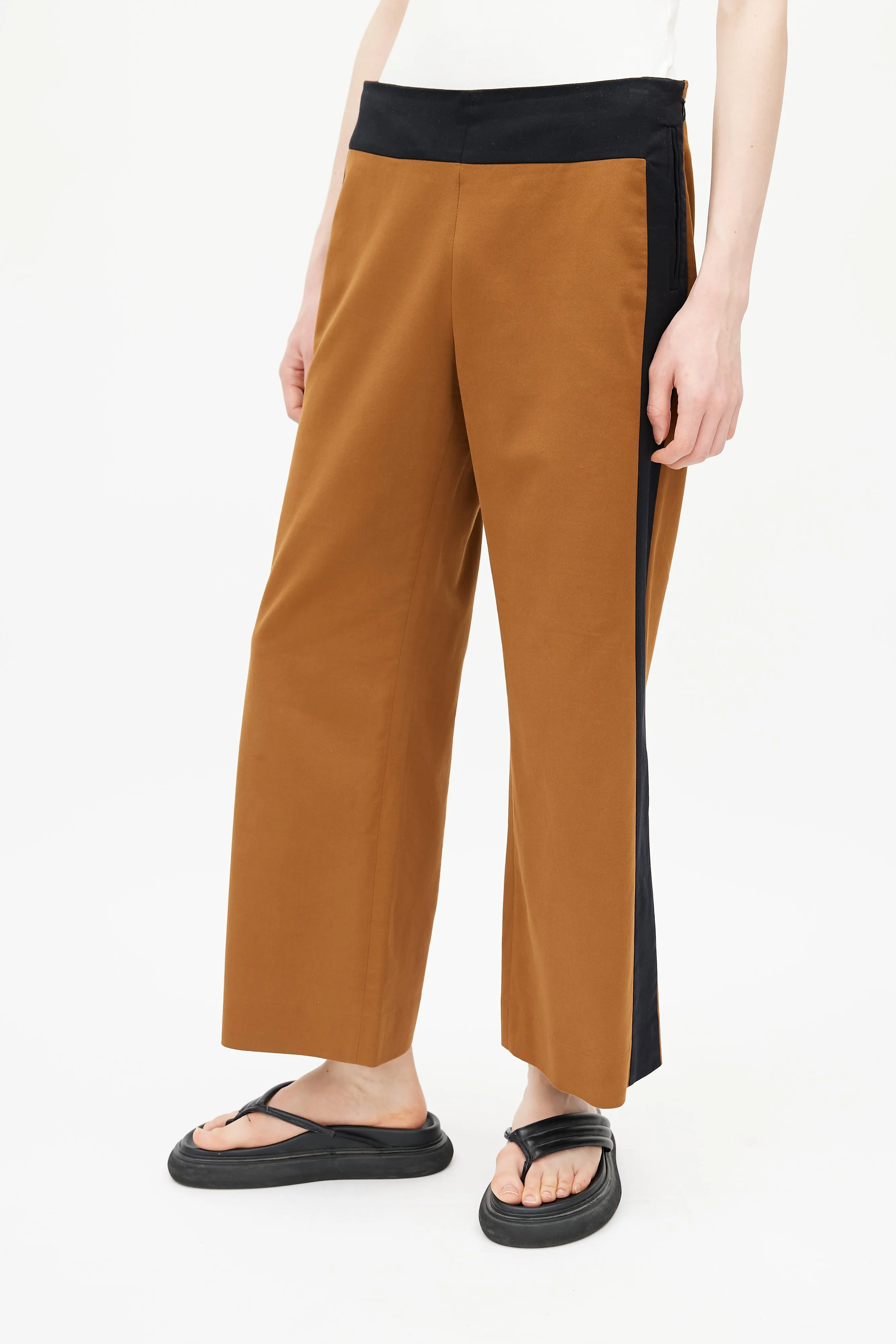 Brown & Black Wide Leg Trouser