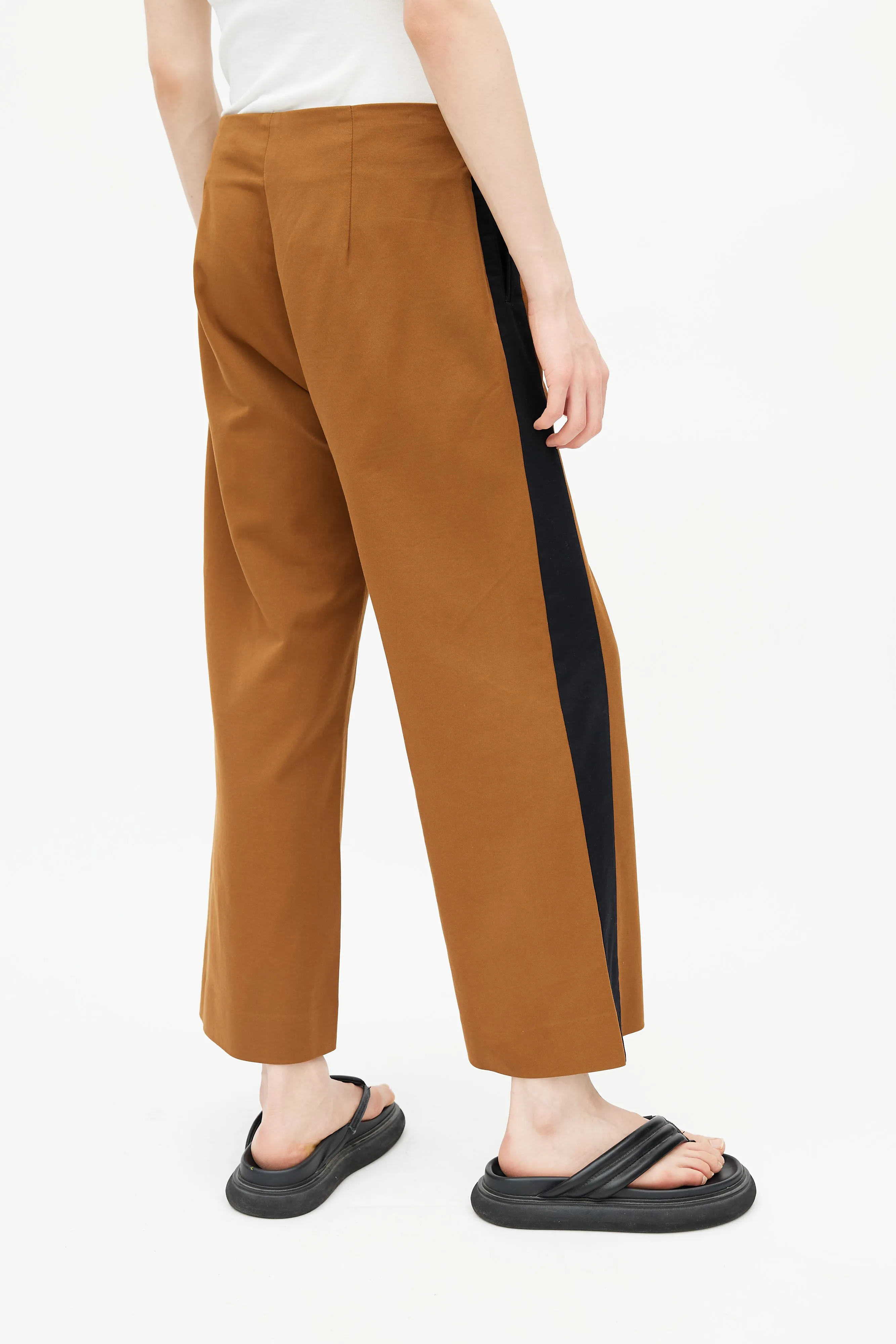 Brown & Black Wide Leg Trouser