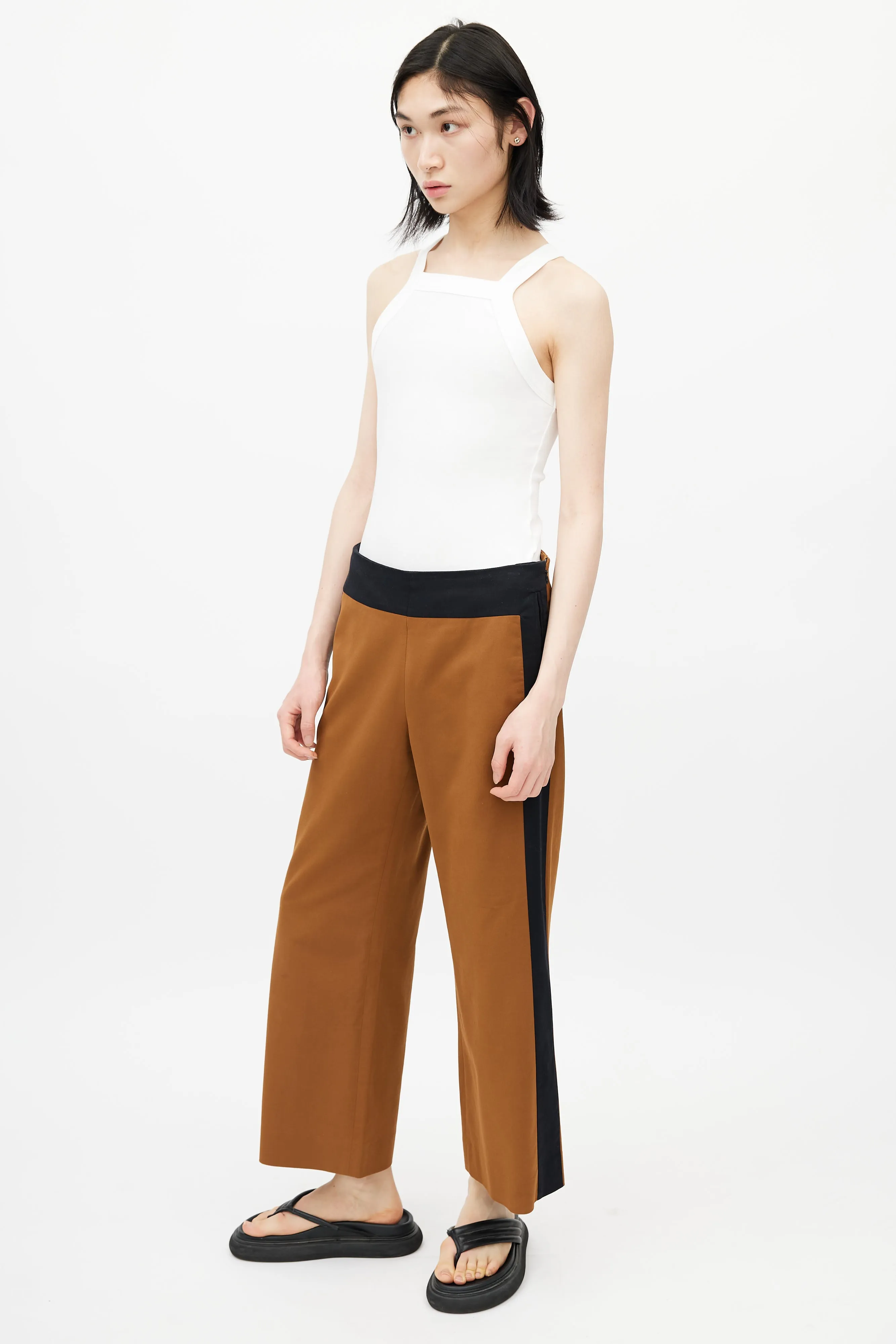 Brown & Black Wide Leg Trouser