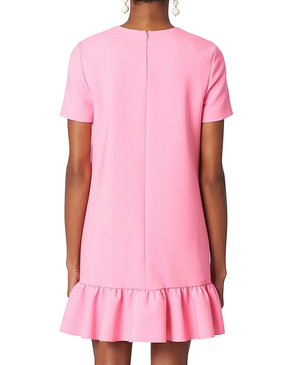 Candy Pink Flounce Hem Shift Dress