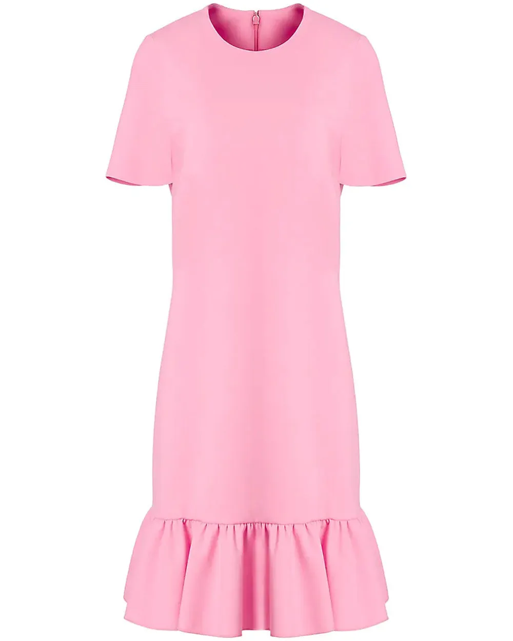 Candy Pink Flounce Hem Shift Dress