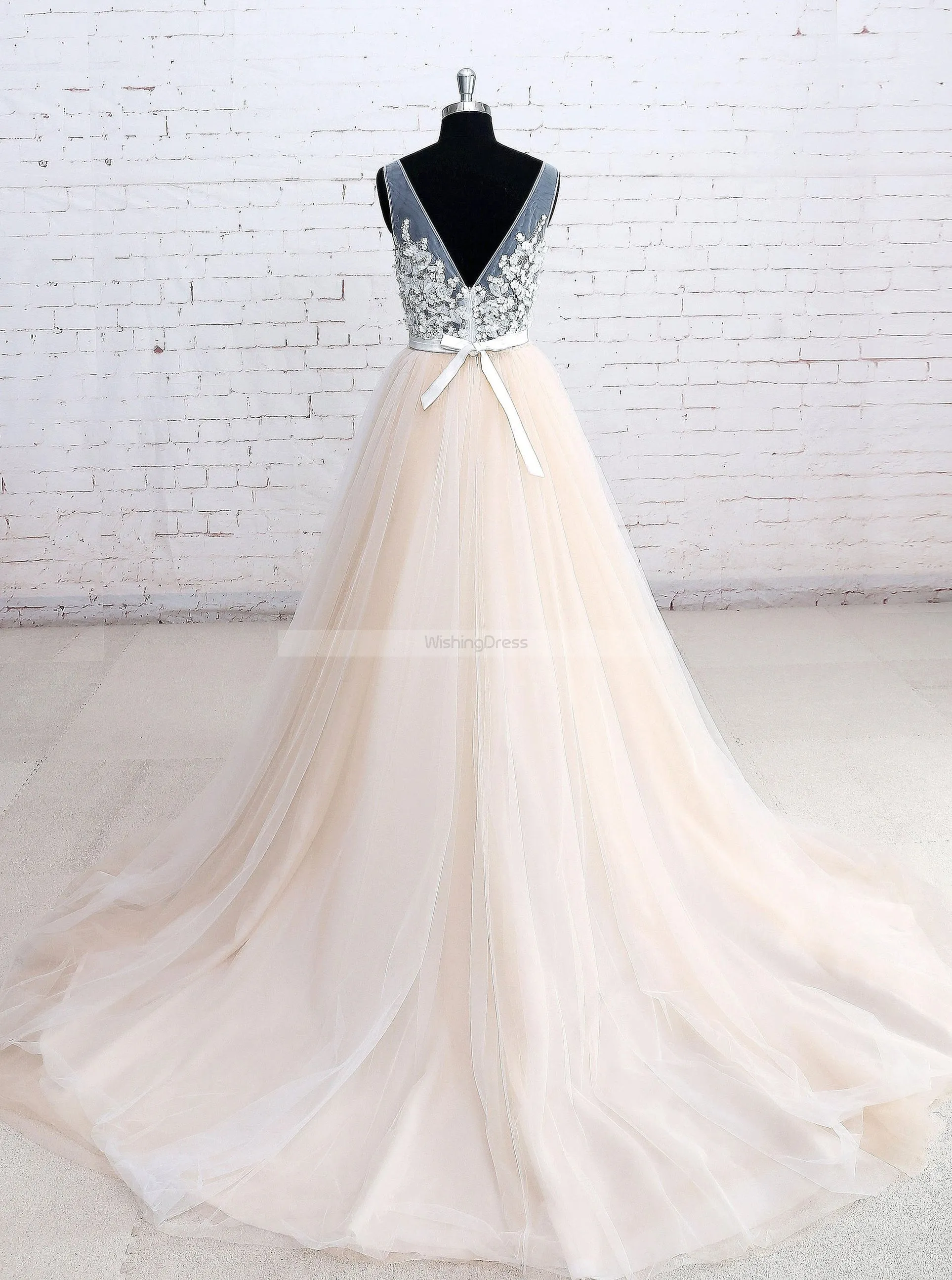 Colored Wedding Dresses,Tulle Wedding Dress,Princess Wedding Dress,WD00173