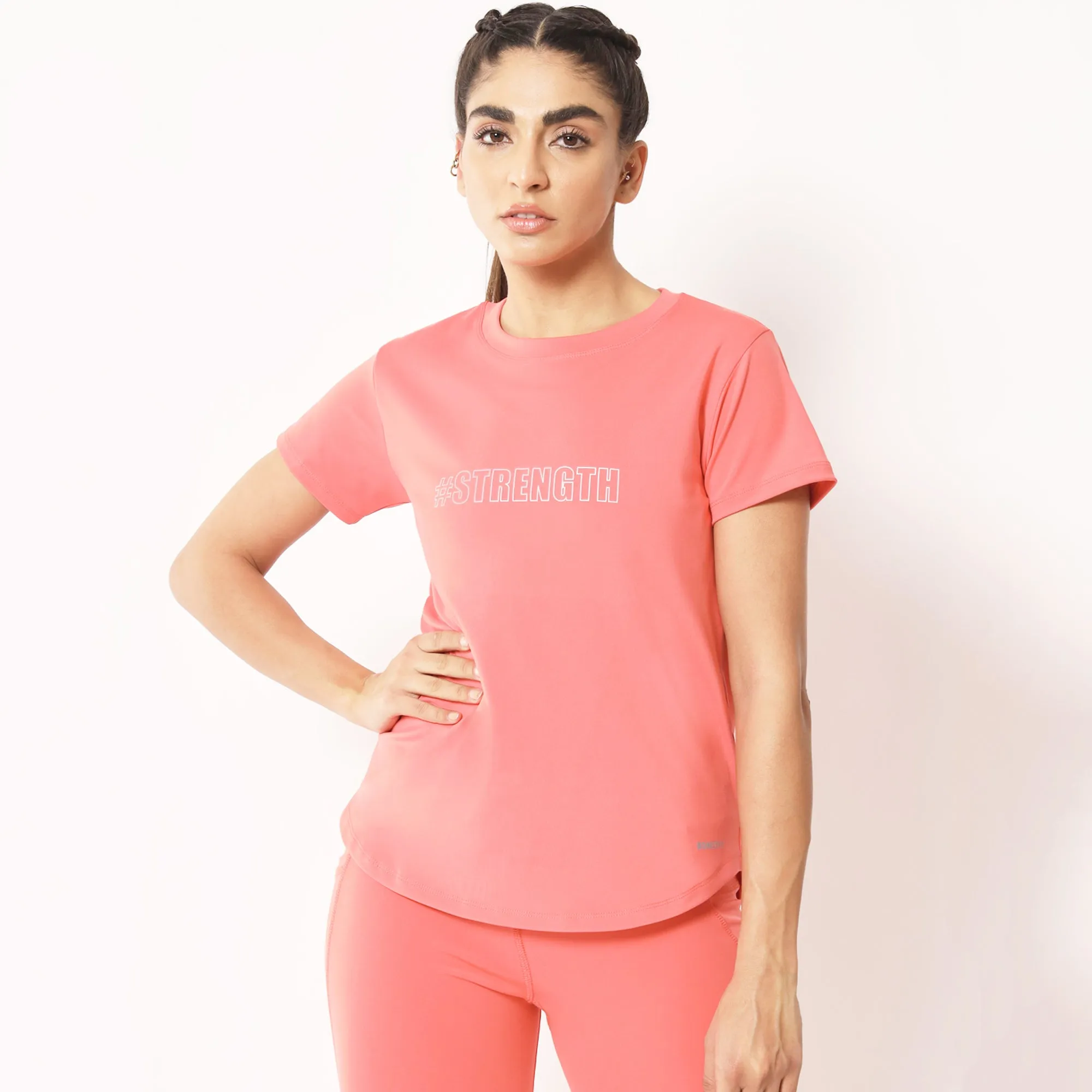 Combo of two Basic Strength T-shirts – Peach & Maroon