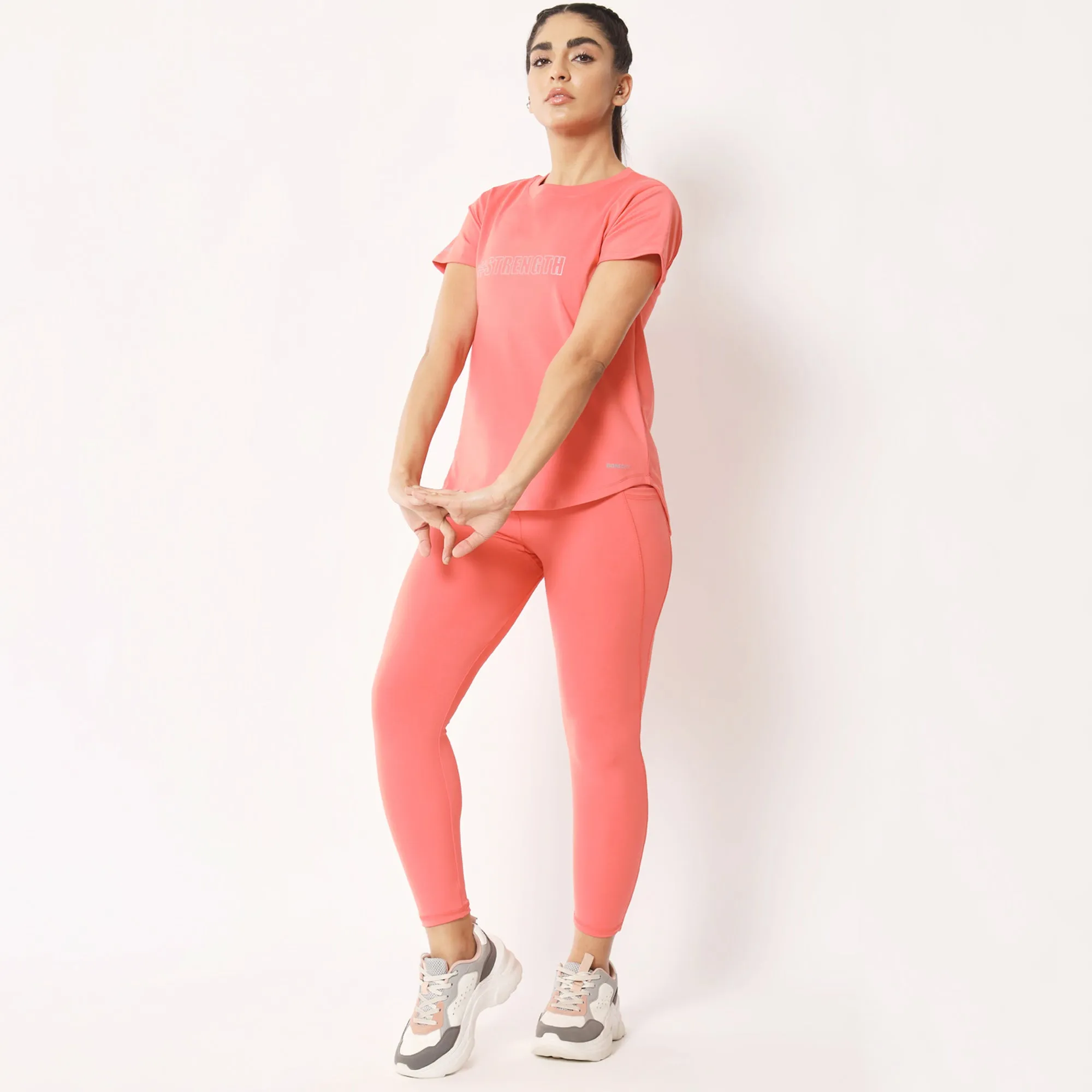 Combo of two Basic Strength T-shirts – Peach & Maroon