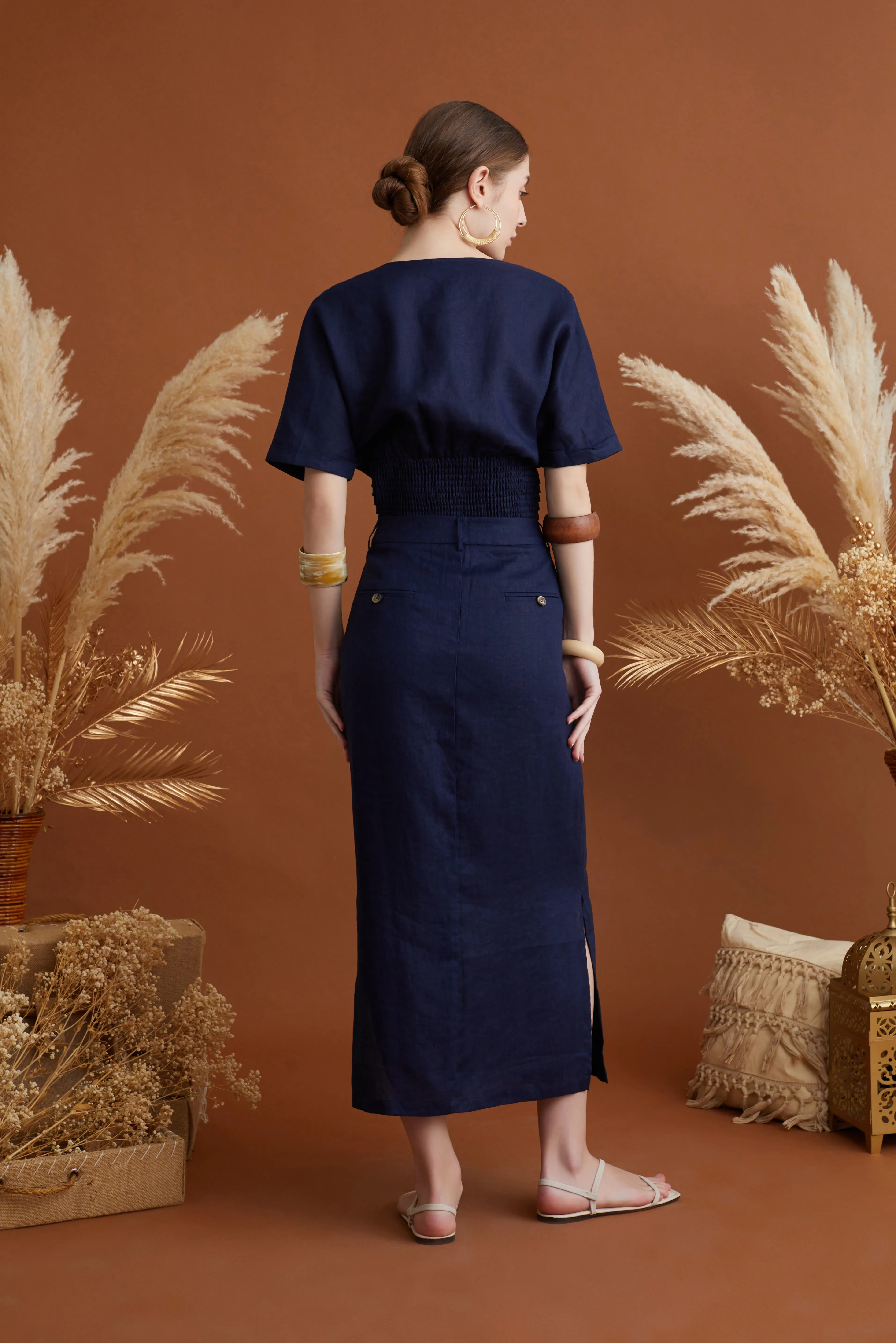 COROLLA LINEN SHIFT SKIRT