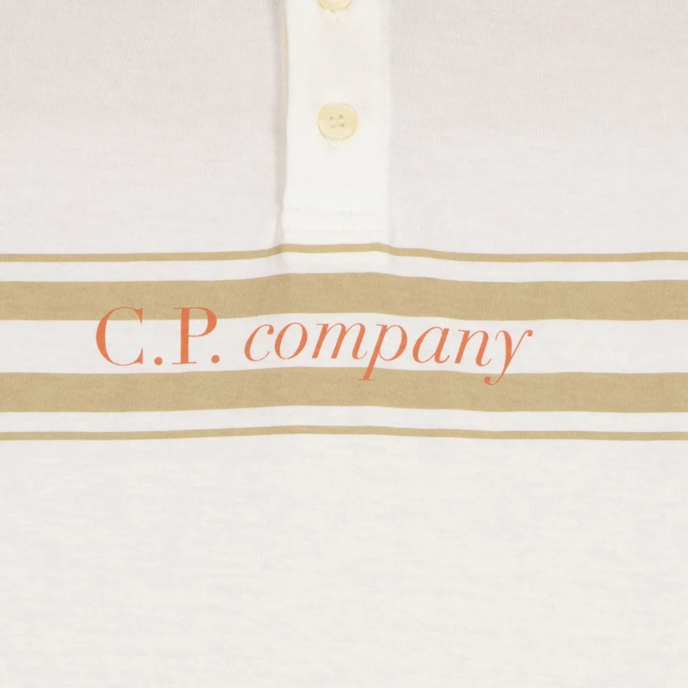 C.P. Junior Long Sleeve Stripe Logo Polo