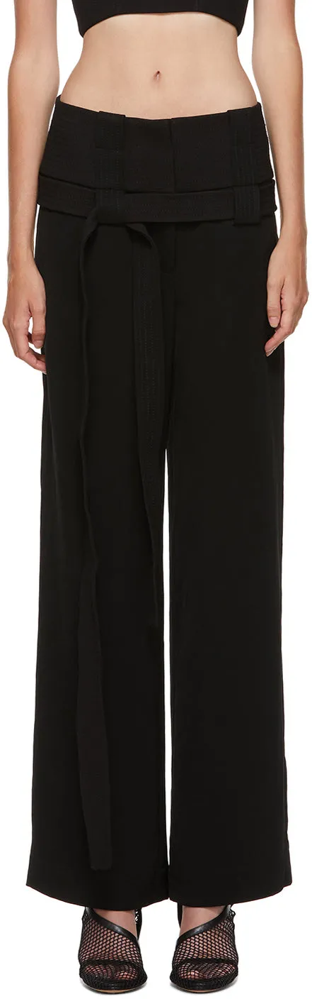 Dion Lee Black Interchange Belted Trousers
