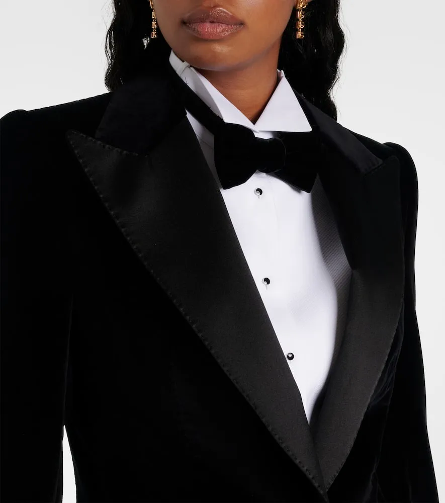Dolce&Gabbana Cotton and silk-blend velvet tuxedo jacket
