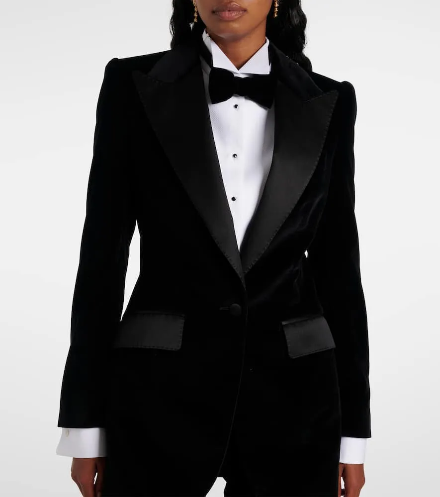 Dolce&Gabbana Cotton and silk-blend velvet tuxedo jacket