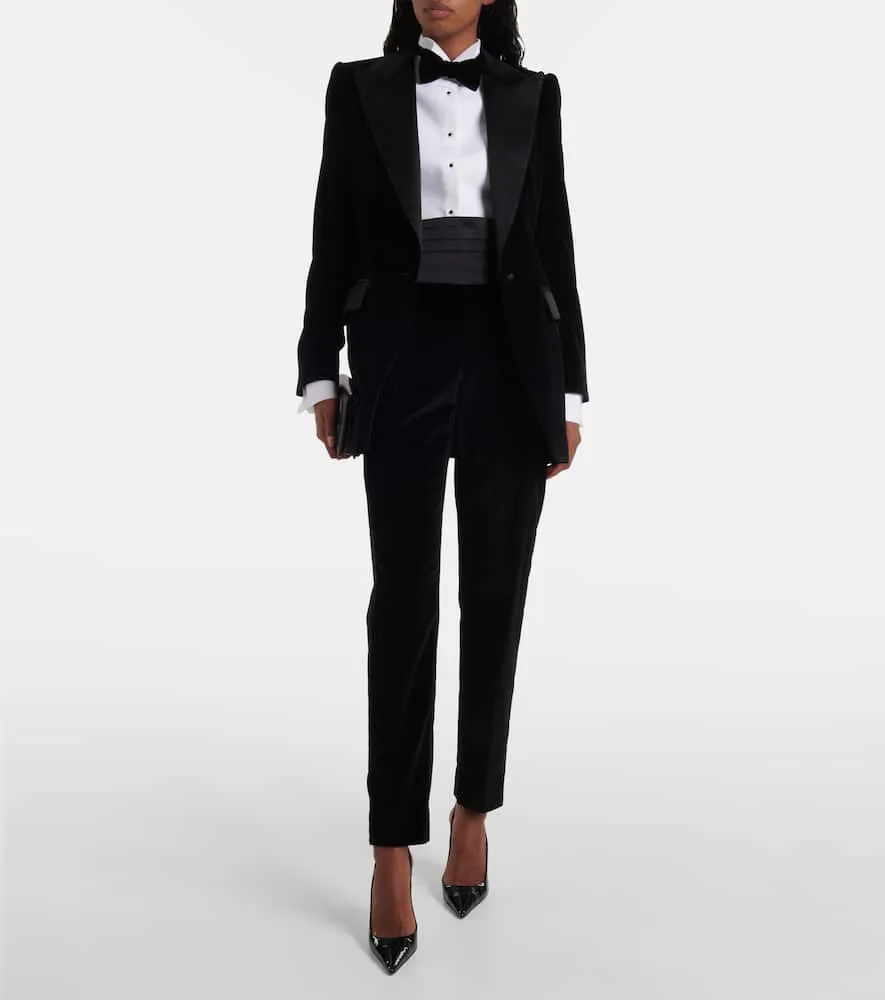 Dolce&Gabbana Cotton and silk-blend velvet tuxedo jacket