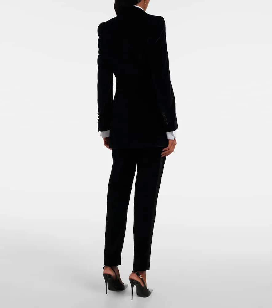 Dolce&Gabbana Cotton and silk-blend velvet tuxedo jacket