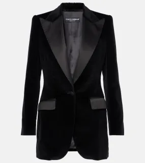 Dolce&Gabbana Cotton and silk-blend velvet tuxedo jacket