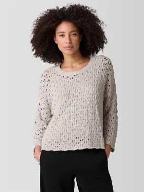 Eileen Fisher Cotton Fluff Bracelet Sleeve Top in Bone