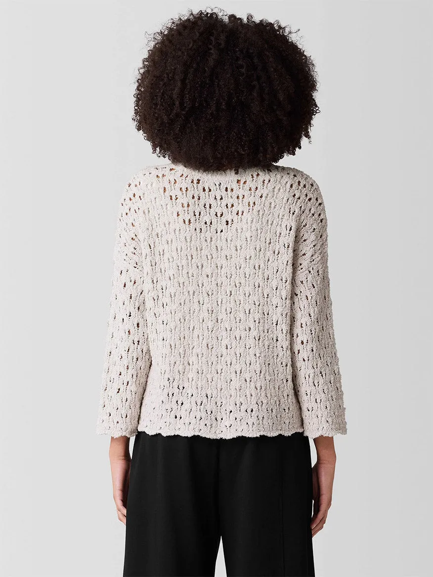 Eileen Fisher Cotton Fluff Bracelet Sleeve Top in Bone