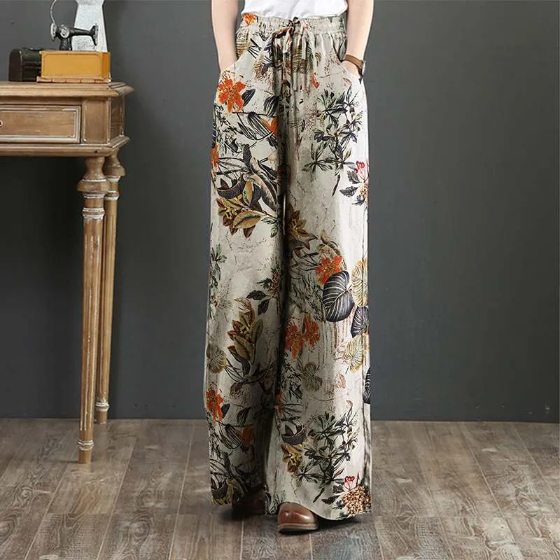 Flower Print Wide leg Palazzo Trousers