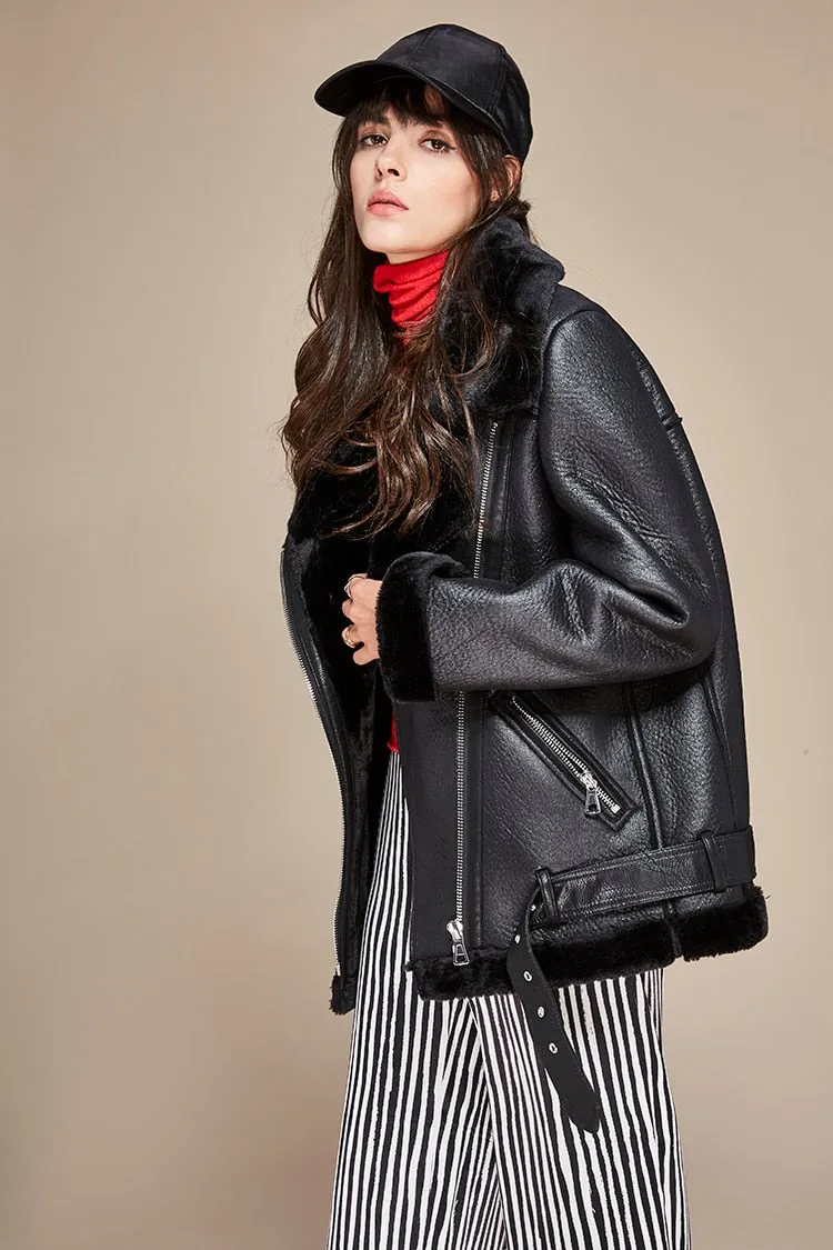 Kai Shearling Biker Jackets