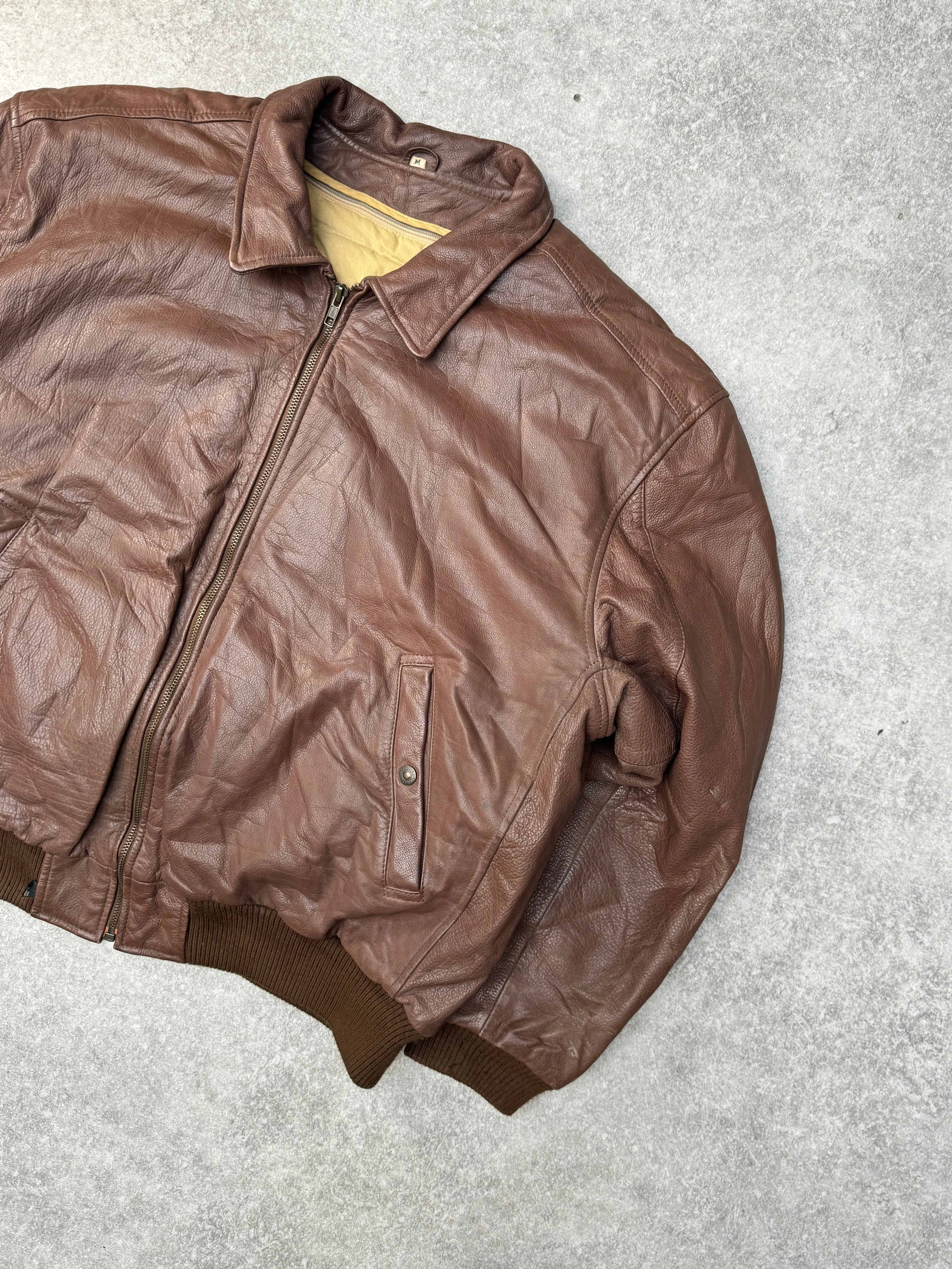 Levis Feather Down Quited Lining Leather Bomber Jacket