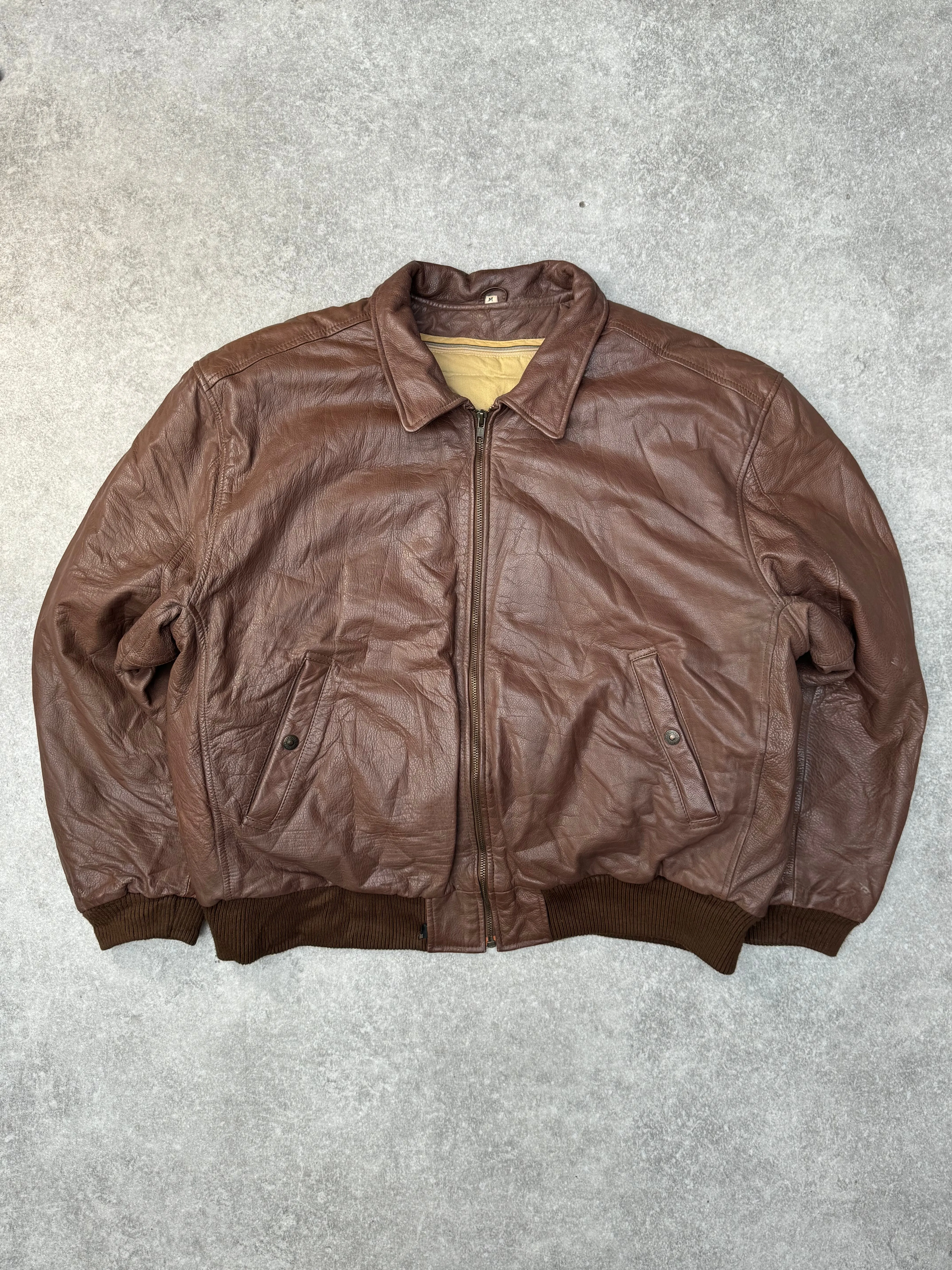 Levis Feather Down Quited Lining Leather Bomber Jacket