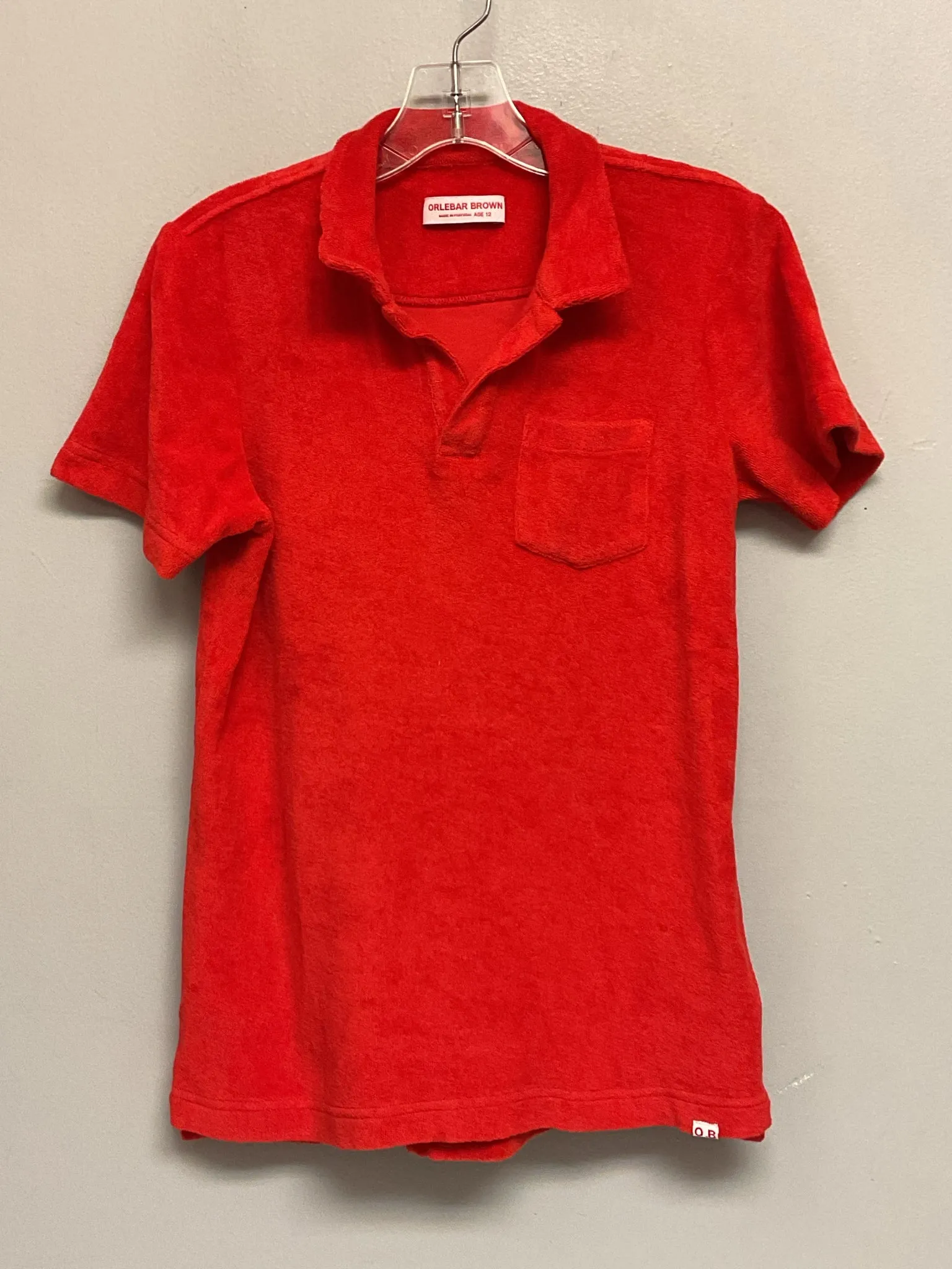 Orlebar Brown Size 12 Red Terry Big Boys T-Shirts