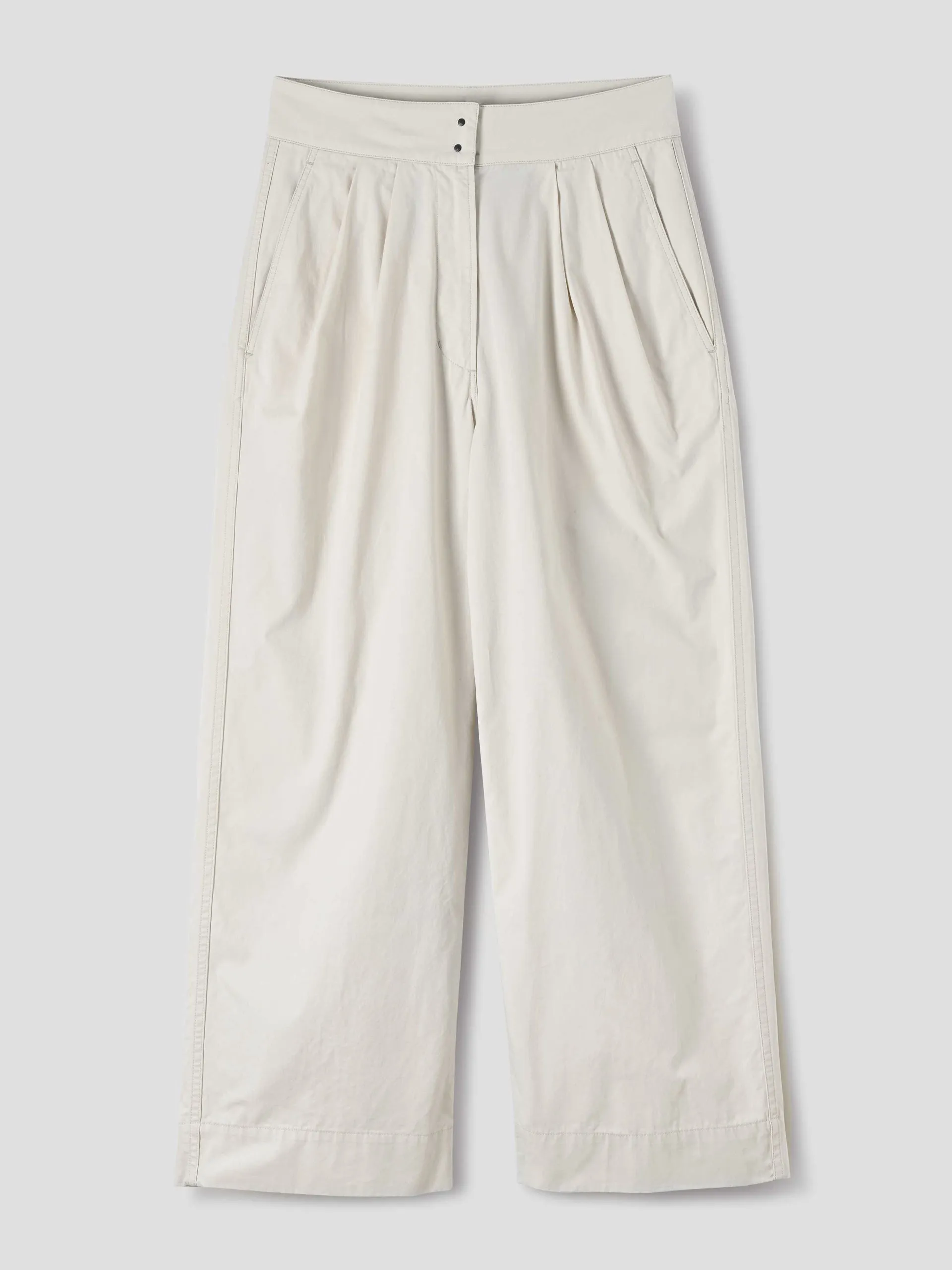 Pleated wide-leg trousers in Chalk