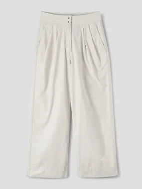 Pleated wide-leg trousers in Chalk