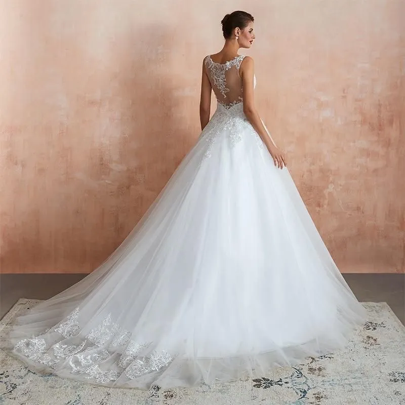 Princess A-line Wedding Dress with Sweep Train