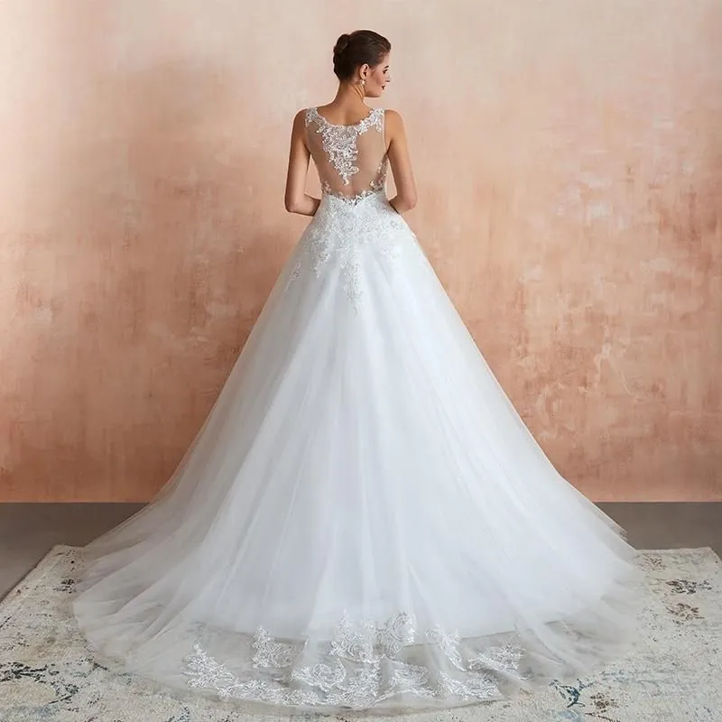 Princess A-line Wedding Dress with Sweep Train