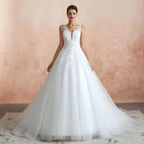 Princess A-line Wedding Dress with Sweep Train