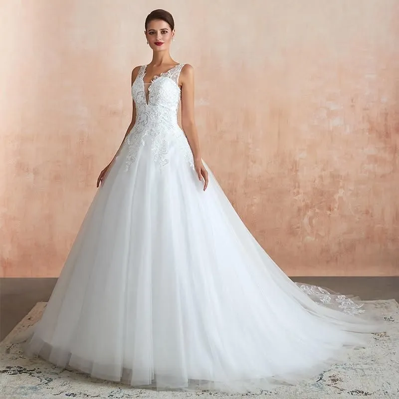 Princess A-line Wedding Dress with Sweep Train
