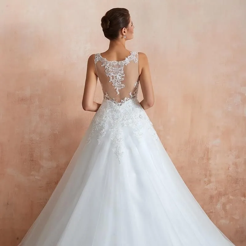 Princess A-line Wedding Dress with Sweep Train