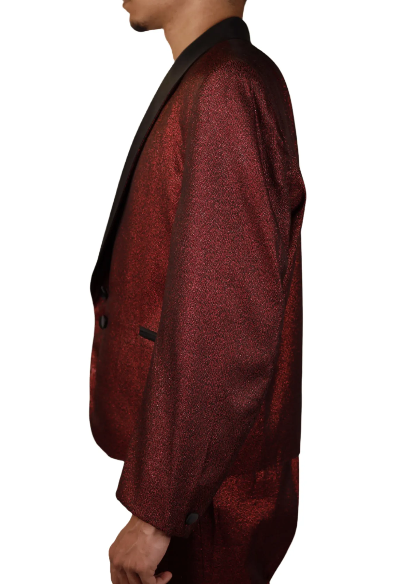Red Metallic Rockabilly Tailored Suit 1960s