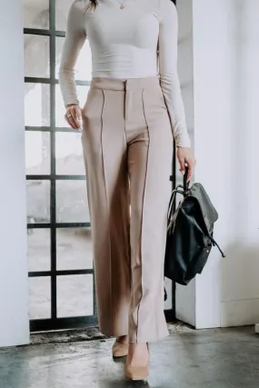 Rigby Wide Leg Trousers in Tan