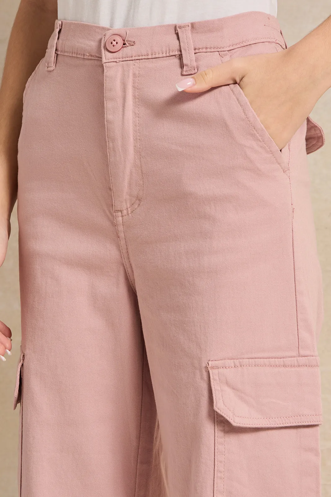 Senior Girls  Pink Cargo Pants