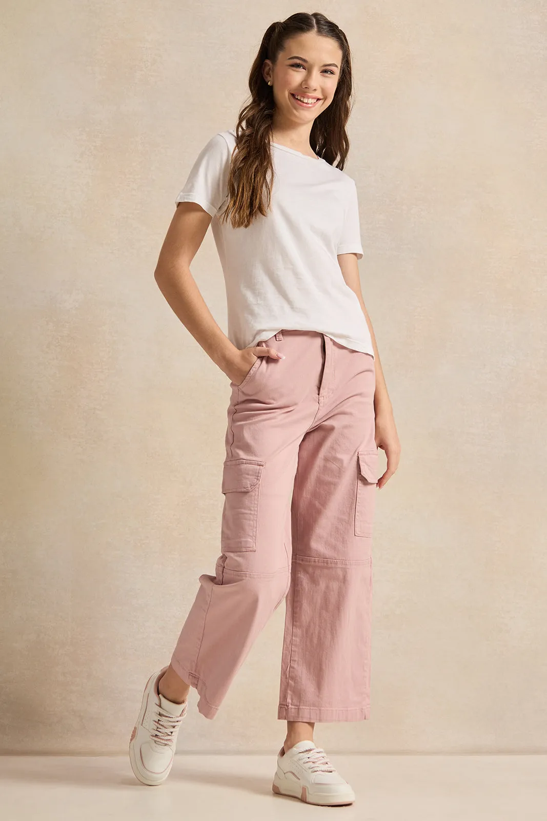 Senior Girls  Pink Cargo Pants