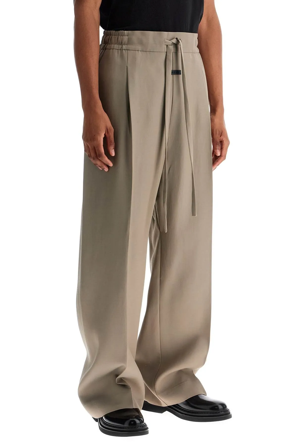 Wide-Leg Wool & Viscose Trousers