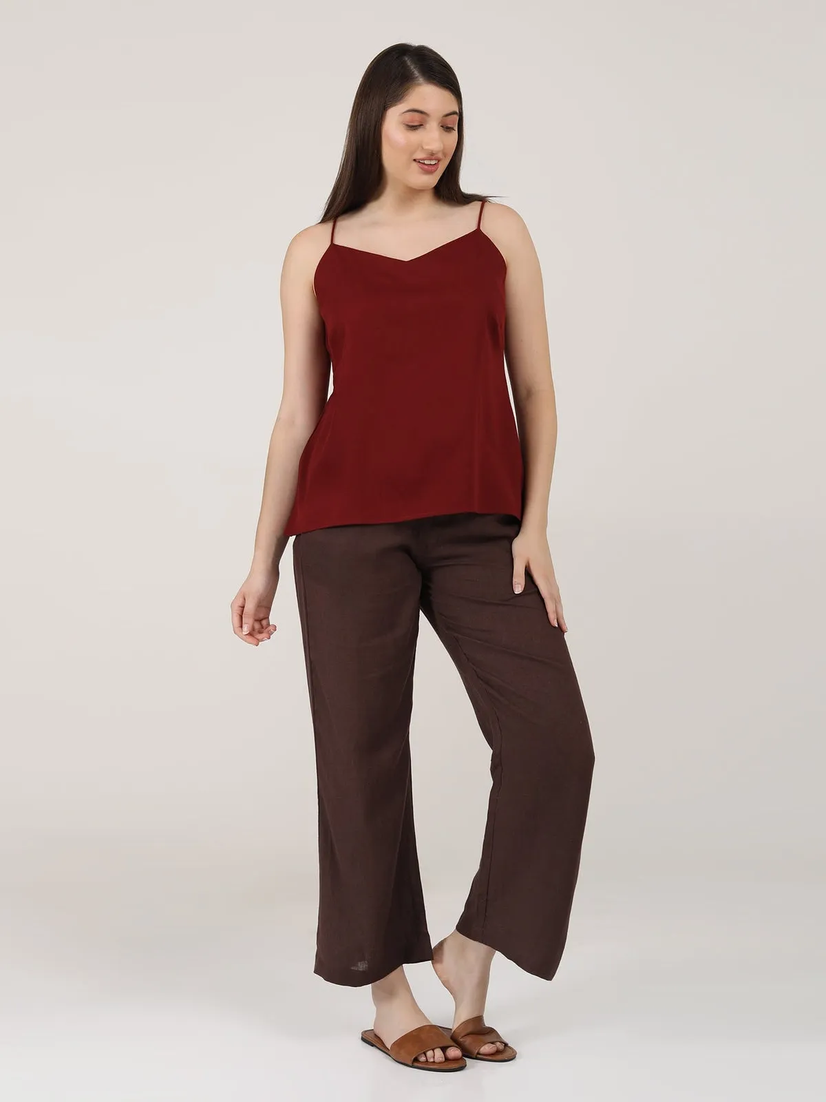 Women Classic Linen Wide Leg Trousers