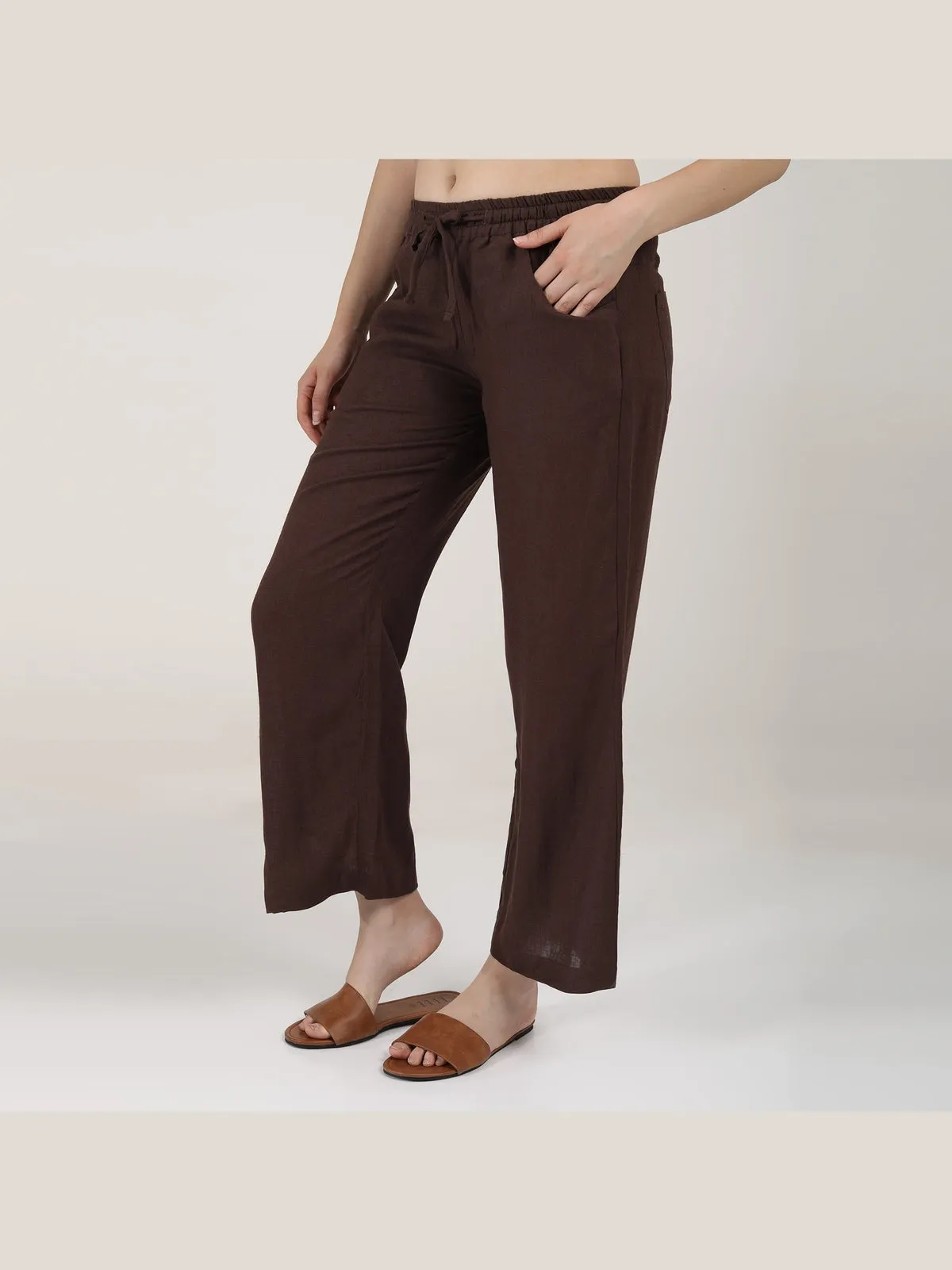 Women Classic Linen Wide Leg Trousers