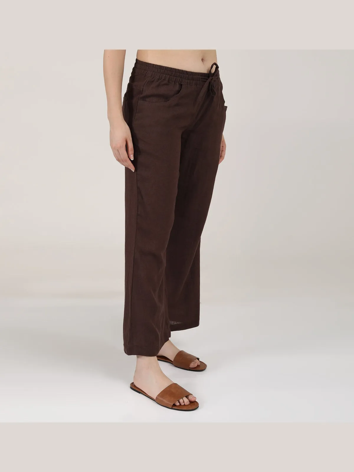 Women Classic Linen Wide Leg Trousers