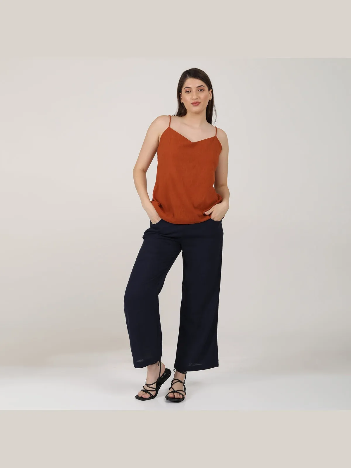 Women Classic Linen Wide Leg Trousers