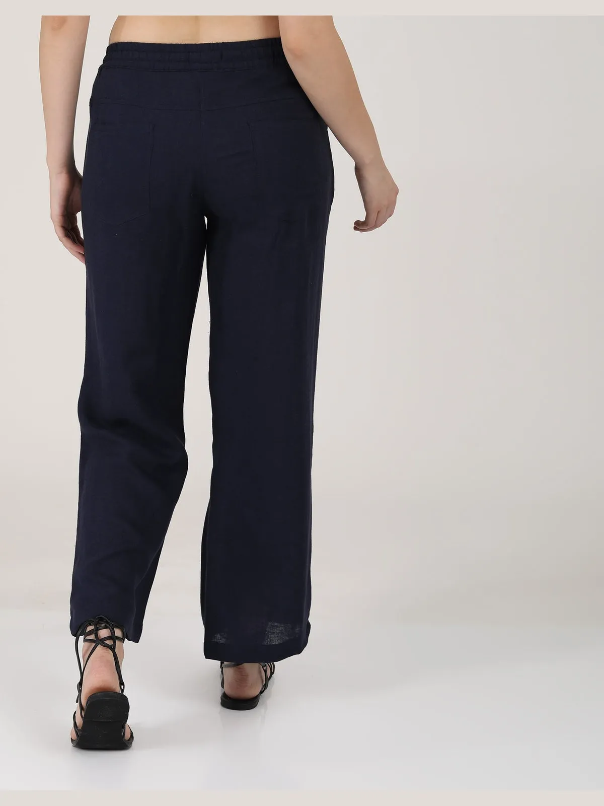 Women Classic Linen Wide Leg Trousers