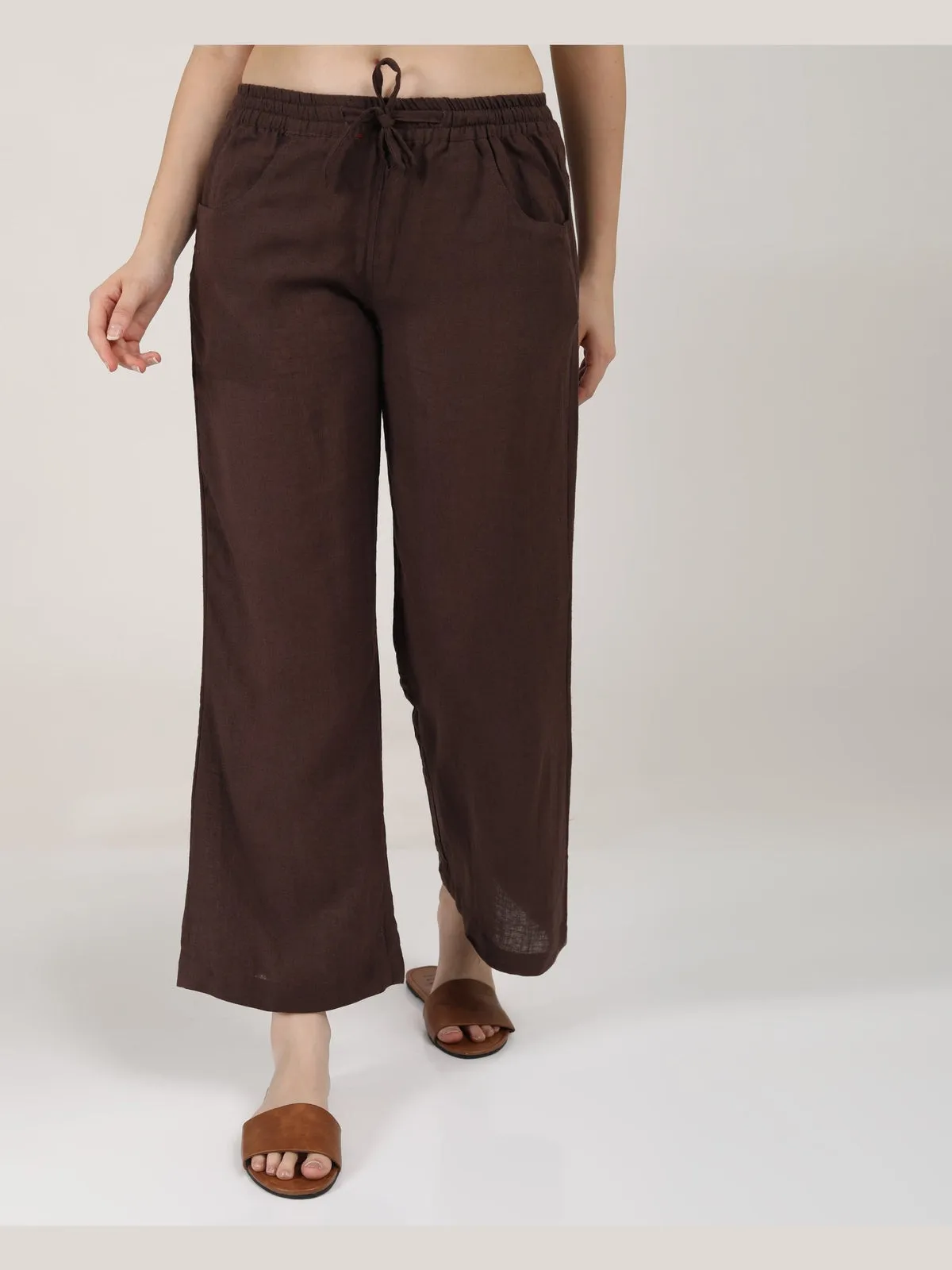 Women Classic Linen Wide Leg Trousers