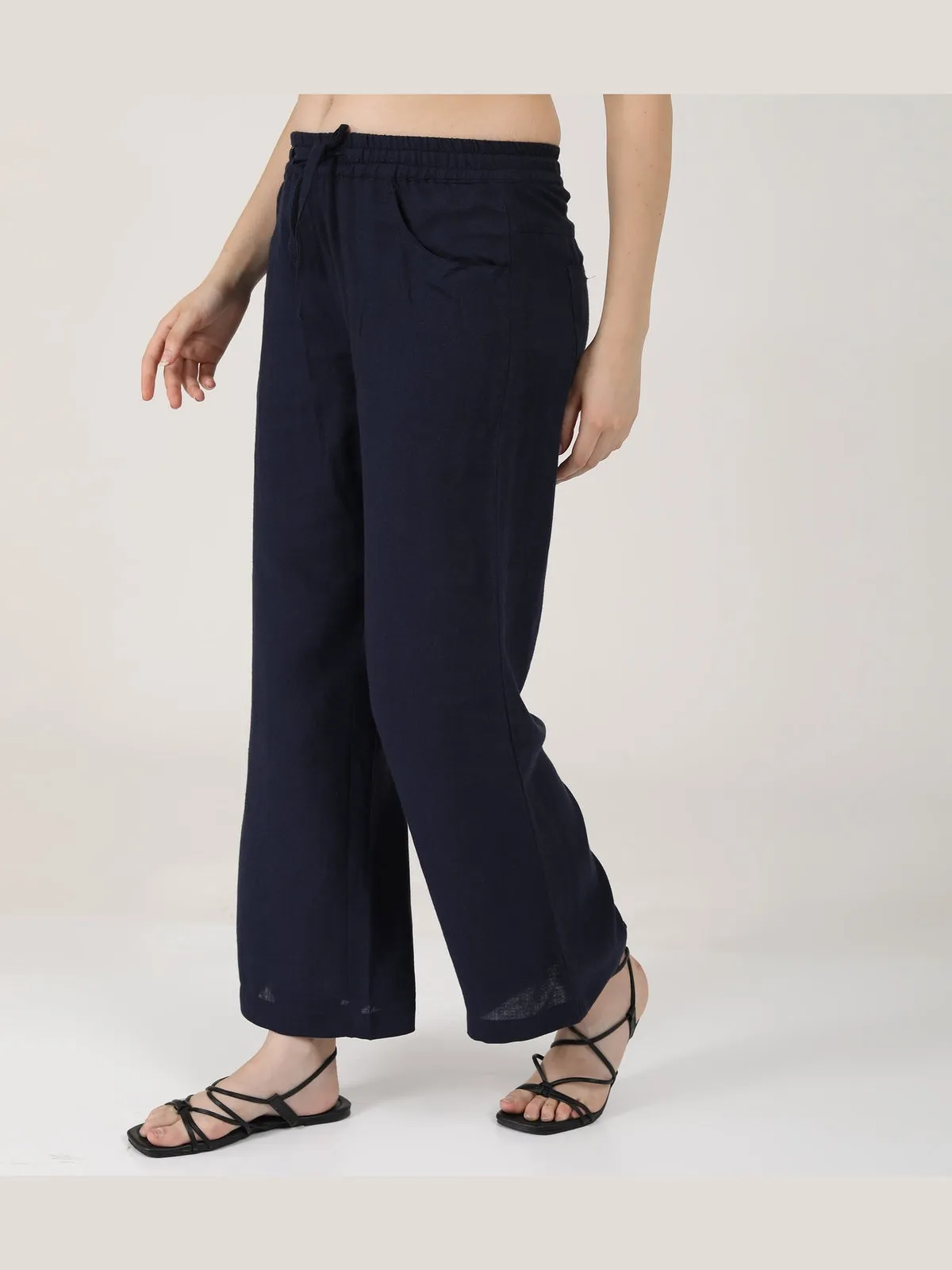 Women Classic Linen Wide Leg Trousers