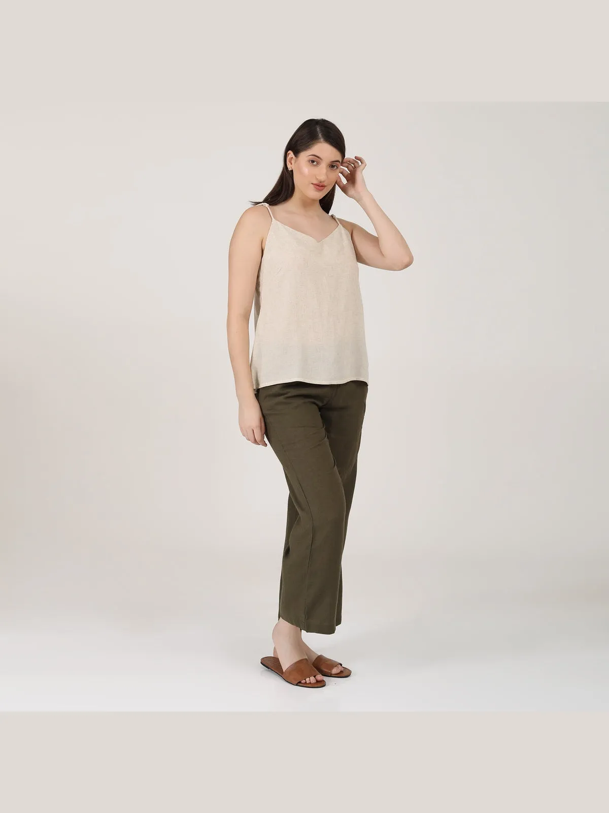 Women Classic Linen Wide Leg Trousers