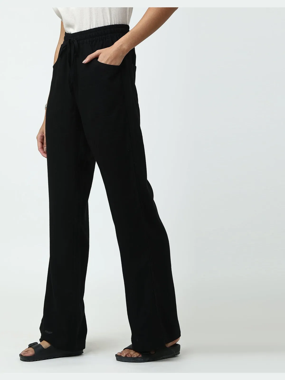Women Classic Linen Wide Leg Trousers
